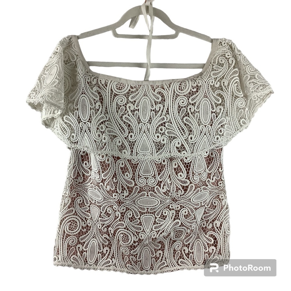 Alexis White Isa Off the Shoulder Top Size Small